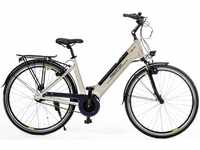 E-Bike MAXTRON "MC 5X" E-Bikes Gr. 50 cm, 28 Zoll (71,12 cm), weiß (grau) E-Bikes