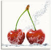 Artland Wandbild "Kirschen mit Spritzwasser", Lebensmittel, (1 St.), als