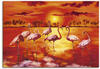 Artland Leinwandbild "Flamingos", Vögel, (1 St.), auf Keilrahmen gespannt
