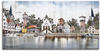 Leinwandbild ARTLAND "Lingen Ems Skyline Collage" Bilder Gr. B/H: 100 cm x 50...