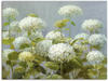 Wandbild ARTLAND "Weißer Hortensien Garten" Bilder Gr. B/H: 80 cm x 60 cm,