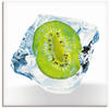 Artland Leinwandbild "Kiwi im Eiswürfel", Lebensmittel, (1 St.), auf Keilrahmen