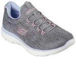 Slip-On Sneaker SKECHERS "SUMMITS-FUN FLARE", Damen, Gr. 36, grau (grau, rosa),