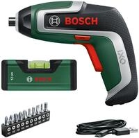 Bosch Home & Garden Akku-Schrauber "IXO 7 Level Set" mit Bit-Set, Wasserwage und