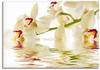 Wandbild ARTLAND "Weiße Orchidee mit Wasserreflektion" Bilder Gr. B/H: 100 cm...