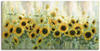 Wandbild ARTLAND "Sonnenblumenwiese" Bilder Gr. B/H: 100 cm x 50 cm,...