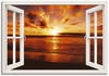 Wandbild ARTLAND "Fensterblick Sonnenuntergang am Strand" Bilder Gr. B/H: 100...