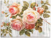 Wandbild ARTLAND "Vintage Rosen auf Holz" Bilder Gr. B/H: 60 cm x 45 cm,...
