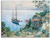 Wandbild ARTLAND "Die Bucht" Bilder Gr. B/H: 60 cm x 45 cm, Leinwandbild Boote &