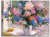 Leinwandbild ARTLAND "Hortensie" Bilder Gr. B/H: 60 cm x 45 cm, Blumen...