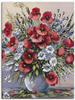 Wandbild ARTLAND "Rote Mohnblumen" Bilder Gr. B/H: 45 cm x 60 cm, Leinwandbild...