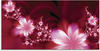Glasbild ARTLAND "Girlande aus Blumen" Bilder Gr. B/H: 100 cm x 50 cm, Blumen,...