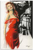 Artland Wandbild "Schönheit im roten Kleid", Frau, (1 St.), als Alubild,