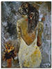 Wandbild ARTLAND "Junge Frau" Bilder Gr. B/H: 60 cm x 80 cm, Leinwandbild Frau