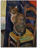 Wandbild ARTLAND "Skizze Stuhl sitzende Katze." Bilder Gr. B/H: 60 cm x 80 cm,