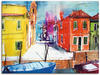 Leinwandbild ARTLAND "Venedig, Burano, Fondamenta del Pizzo" Bilder Gr. B/H: 60...