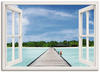 Wandbild ARTLAND "Fensterblick maledivischen Paradies" Bilder Gr. B/H: 70 cm x...