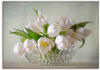 Wandbild ARTLAND "Weiße Tulpen" Bilder Gr. B/H: 90 cm x 60 cm, Leinwandbild...