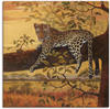Artland Wandbild "Ruhender Leopard", Wildtiere, (1 St.), als Leinwandbild,
