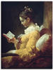 Wandbild ARTLAND "Lesendes Mädchen. Um 1776" Bilder Gr. B/H: 90 cm x 120 cm,