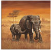 Wandbild ARTLAND "Elefanten II" Bilder Gr. B/H: 100 cm x 100 cm, Leinwandbild