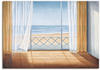 Wandbild ARTLAND "Terrasse mit Meerblick" Bilder Gr. B/H: 100 cm x 70 cm,