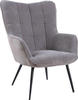 Sessel BYLIVING "Uta" Gr. Cordstoff, Farbe grau, ohne Hocker, B/H/T: 60 cm x 97 cm x
