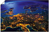 Artland Wandbild "Zentral Europa vom Weltraum", Weltall & Kosmos, (1 St.)