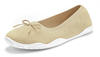 Sneaker Ballerinas LASCANA Gr. 44, beige Damen Schuhe Ballerinas mit flacher &