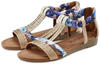 Sandale LASCANA Gr. 36, blau (beige, blau) Damen Schuhe Keilsandaletten...