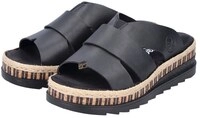 Rieker Pantolette Keilabsatz, Sommerschuh, Schlappen mit Juteumrahmung