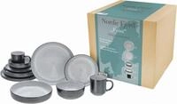 CreaTable Kombiservice "Nordic Fjord" je 2 Speiseteller, Suppenteller, Dessertteller,