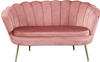 2-Sitzer SALESFEVER "Clam" Sofas Gr. B/H/T: 136 cm x 78 cm x 76 cm, Samtvelours, rosa