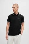 Poloshirt BOSS GREEN "Paul Slim Fit Stretch-Baumwoll-Pique", Herren, Gr. L, schwarz