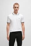Poloshirt BOSS GREEN "Paul Slim Fit Stretch-Baumwoll-Pique", Herren, Gr. L, wei&szlig;