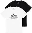 T-Shirt ALPHA INDUSTRIES "Basic T-Shirt BL 2 Pack", Herren, Gr. M, schwarz-wei&szlig;
