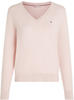 V-Ausschnitt-Pullover TOMMY HILFIGER Gr. XS (34), pink (whimsy pink) Damen Pullover