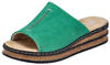 Pantolette RIEKER Gr. 36, grün (smaragd) Damen Schuhe Pantoletten Keilabsatz,