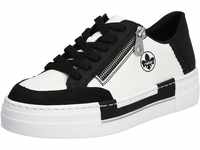 Plateausneaker RIEKER Gr. 35, schwarz-weiß (weiß, schwarz) Damen Schuhe Sneaker mit