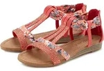 Sandale LASCANA "Sommerschuh, Sandalette, offener Schuh", Damen, Gr. 38, rot,