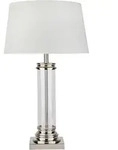 SEARCHLIGHT Tischleuchte "Pedestal Table Lamp", silber (satin, silber), 1, &Oslash;...