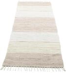Teppich THEKO "Stripe Cotton, handgewebt" Gr. 12, beige, B:70cm H:5mm L:250cm,