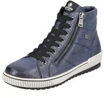 Schn&uuml;rboots REMONTE, Damen, Gr. 36, blau (dunkelblau), Leder, Lederimitat, Schuhe