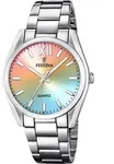 Quarzuhr FESTINA "Boyfriend Collection", silber (silberfarben, bunt), Armbanduhren,