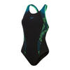 Badeanzug SPEEDO Gr. 34, N-Gr, schwarz (black, green) Damen Badeanzüge Ocean Blue