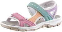 Sandale RIEKER, Damen, Gr. 36, bunt (multi), Nubuklederimitat, Textil, Schuhe