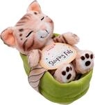 Kuscheltier NICI "Sleeping Pets, Katze Bengal, 12 cm", braun, Pl&uuml;schfiguren,
