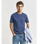T-Shirt GANT "REG SHIELD SS T-SHIRT", Herren, Gr. M, blau (schwarz jeansblau