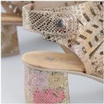 Rieker Sandalette Sommerschuh, Sandale, Blockabsatz, mit modischer Schaftgestaltung
