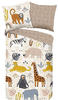 Kinderbettwäsche GOOD MORNING "Jungle Animals Sand" Bettwäsche Gr. B/L: 135 cm x